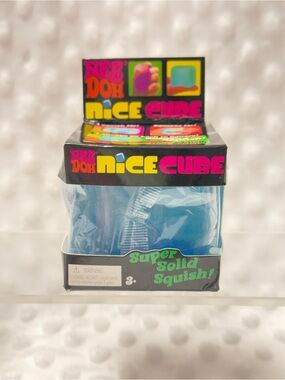 Schylling Needoh Nice Cube - Blue with words backwards